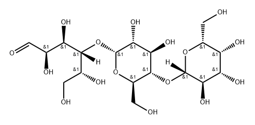 O-BETA-D-吡喃半乳糖基-(1-4)-O-ALPHA-D-吡喃葡萄糖基-(1-4)-D-葡萄糖 结构式