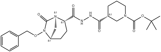 1,3-Piperidinedicarboxylic acid, 1-(1,1-dimethylethyl) ester, 3-[2-[[(1R,2S,5R)-7-oxo-6-(phenylmethoxy)-1,6-diazabicyclo[3.2.1]oct-2-yl]carbonyl]hydrazide], (3R)-