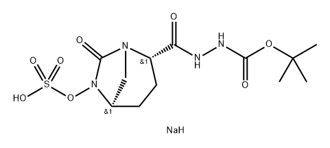 SODIUM TERT-BUTYL 2-{[(2S,5R)-7-OXO-6-(SULFOOXY)-1,6-DIAZABICYCLO[3.2.1]OCT-2-YL]CARBONYL}HYDRAZINEC 结构式