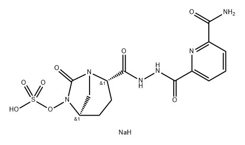 SULFURIC ACID MONO[2-(N'-((6-AMINOCARBONYLPYRIDIN-2-YL)CARBONYL)HYDRAZINOCARBONYL)-7-OXO-1,6-DIAZABI 结构式