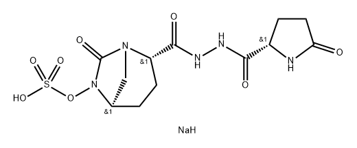 SULFURIC ACID MONO[2-(N'-[(S)-5-OXOPYRROLIDIN-2-YLCARBONYL]HYDRAZINOCARBONYL)-7-OXO-1,6-DIAZABICYCLO 结构式