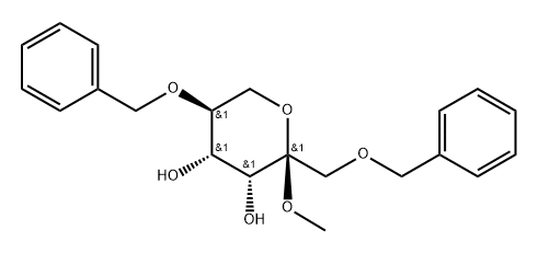 Methyl 1,5-di-O-benzyl-α-L-tagatopyranoside 结构式