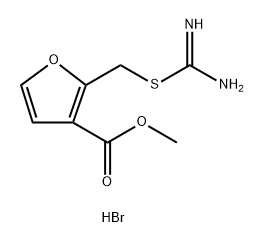 3-Furancarboxylic acid, 2-[[(aminoiminomethyl)thio]methyl]-, methyl ester, hydrobromide (1:1) 结构式