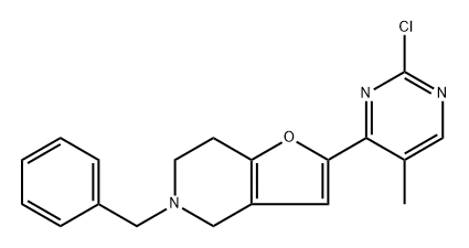 2-(2-Chloro-5-methyl-4-pyrimidinyl)-4,5,6,7-tetrahydro-5-(phenylmethyl)furo[3,2-c]pyridine 结构式