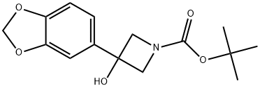 1,1-Dimethylethyl 3-(1,3-benzodioxol-5-yl)-3-hydroxy-1-azetidinecarboxylate 结构式