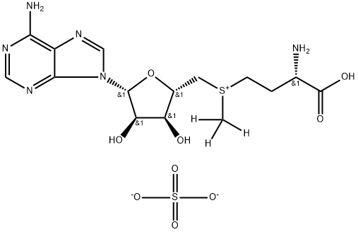 Adenosine, 5'-[[(3S)-3-amino-3-carboxypropyl]methyl-d3-sulfonio]-5'-deoxy-, sulfate (2:1) (salt) (9CI) 结构式