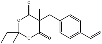 5-[(4-乙烯基苯基)甲基] -2-乙基-2,5-二甲基-1,3-二噁烷-4,6-二酮 结构式
