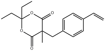 5-[(4-乙烯基苯基)甲基]-2,2-二乙基-5-甲基-1,3-二氧六环-4,6-二酮 结构式