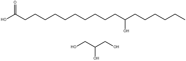 Octadecanoic acid, 12-hydroxy-, homopolymer, ester with 1,2,3-propanetriol homopolymer 结构式