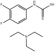 Carbamodithioic acid, N-(3,4-difluorophenyl)-, compd. with N,N-diethylethanamine (1:1) 结构式
