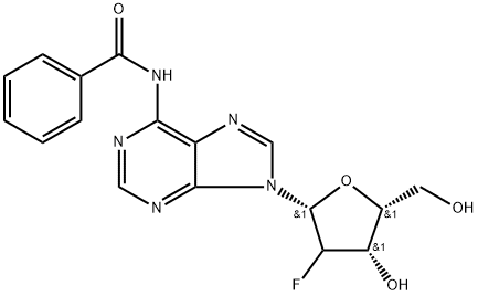 N6-Benzoyl-9-(2'-deoxy-2'-fluoro-b-D-arabinofuranosyl)adenine 结构式