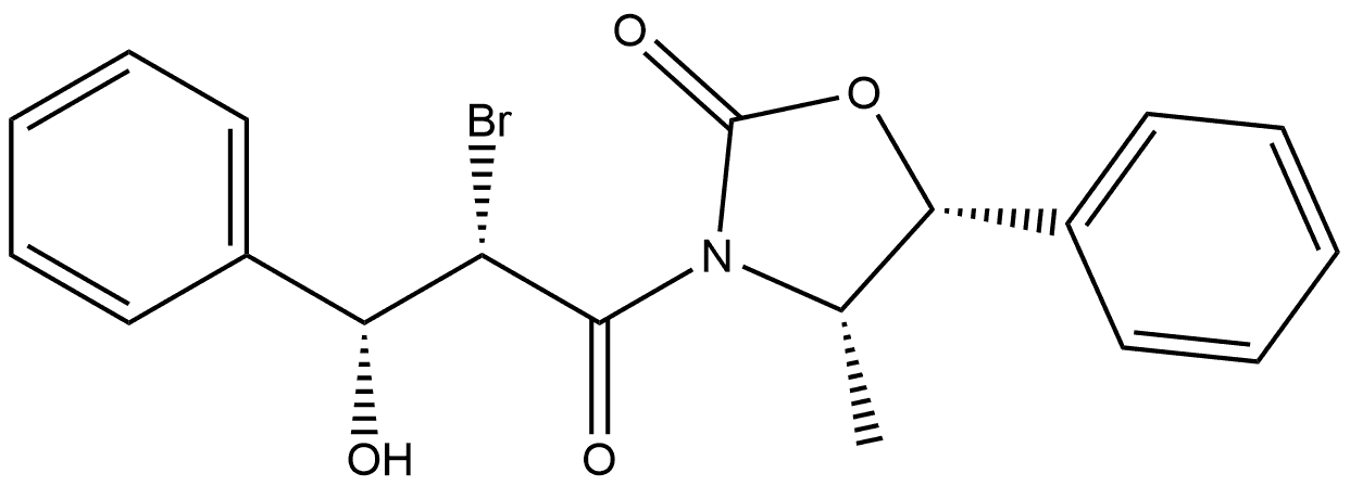 2-Oxazolidinone, 3-(2-bromo-3-hydroxy-1-oxo-3-phenylpropyl)-4-methyl-5-phenyl-, [4S-[3(2R*,3S*),4α,5α]]- (9CI) 结构式