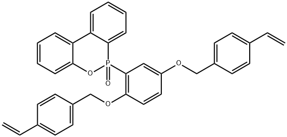 6H-二苯并[C,E][1,2]氧杂磷菲,6-[2,5-双[(4-乙烯基苯基)甲氧基]苯基-6-氧化物 结构式