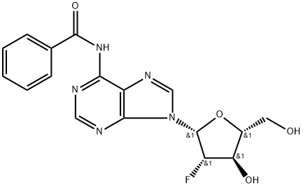 N6-Benzoyl-2'-fluoro-2'-deoxyarabinoadenosine 结构式