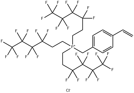 (4-乙烯基苯基)甲基]-三-(3,3,4,4,5,5,6,6,6-九氟己基)膦盐氯化物(1:1) 结构式