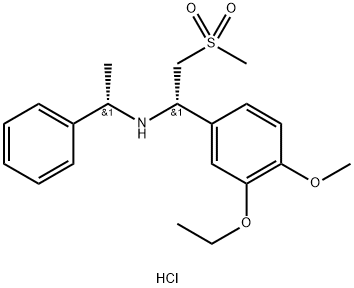 (S)-1-(3-乙氧基-4-甲氧基苯基)-2-(甲基磺酰基)-N - ((S)-1-苯基乙基)乙胺 结构式