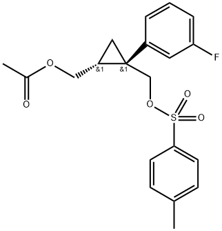 ((1R,2S)-2-(3-氟苯基)-2-((对甲苯氧基)甲基) 环丙基) 甲基乙酸酯 结构式