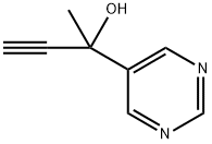 2-(嘧啶-5-基)丁-3-炔-2-醇 结构式