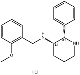 3-PiperidinaMine, N-[(2-Methoxyphenyl)Methyl]-2-phenyl-, (Hydrochloride) (1:2), (2S,3S)- 结构式