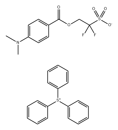 Sulfonium, triphenyl-, salt with 2,2-difluoro-2-sulfoethyl 4-(dimethylamino)benzoate (1:1) 结构式