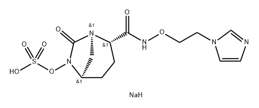 SODIUM ({[(2S,5R)-2-{[2-(1H-IMIDAZOL-1-YL)ETHOXY]CARBAMOYL}-7-OXO-1,6-DIAZABICYCLO[3.2.1]OCT-6-YL]OX 结构式