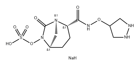 sodium (1R,2S,5R)-7-oxo-2-((pyrazolidin-4-yloxy)carbamoyl)-1,6-diazabicyclo[3.2.1]octan-6-yl sulfate 结构式