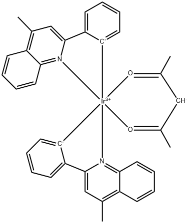 IR809, Bis(2-(3,5-dimethylphenyl)-4-methylquinoline-C2,N) (acetylacetonato)iridium(III) 结构式