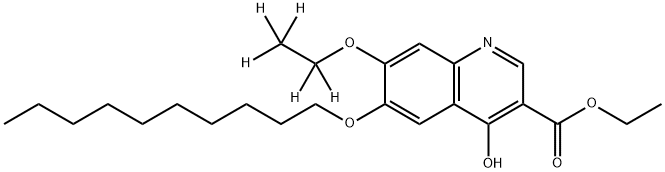 6-癸氧基-7-乙氧基-D5-4-羟基-3-喹啉羧酸乙酯 结构式