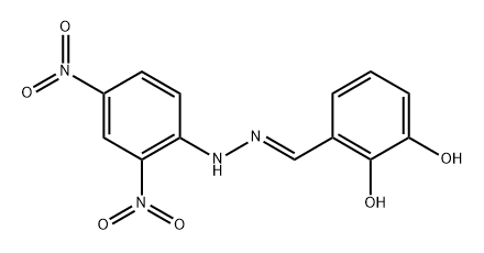 3-[2-(2,4-dinitrophenyl)carbonohydrazonoyl]-1,2-benzenediol 结构式