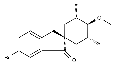 REL-(1ALPHA,3R,4BETA,5S)-5'-溴-4-甲氧基-3,5-二甲基螺[环己烷-1,2'-[2H]茚]-3'(1'H)-酮 结构式