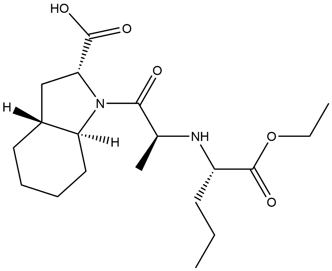1H-Indole-2-carboxylic acid, 1-[2-[[1-(ethoxycarbonyl)butyl]amino]-1-oxopropyl]octahydro-, [2R-[1[S*(S*)],2α,3aβ,7aα]]- (9CI) 结构式