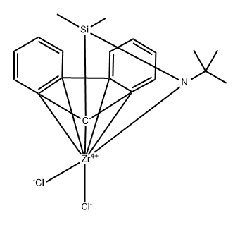 (Η(5):Η(1)-C13H8SIME2N(T)BU)ZRCL2 结构式