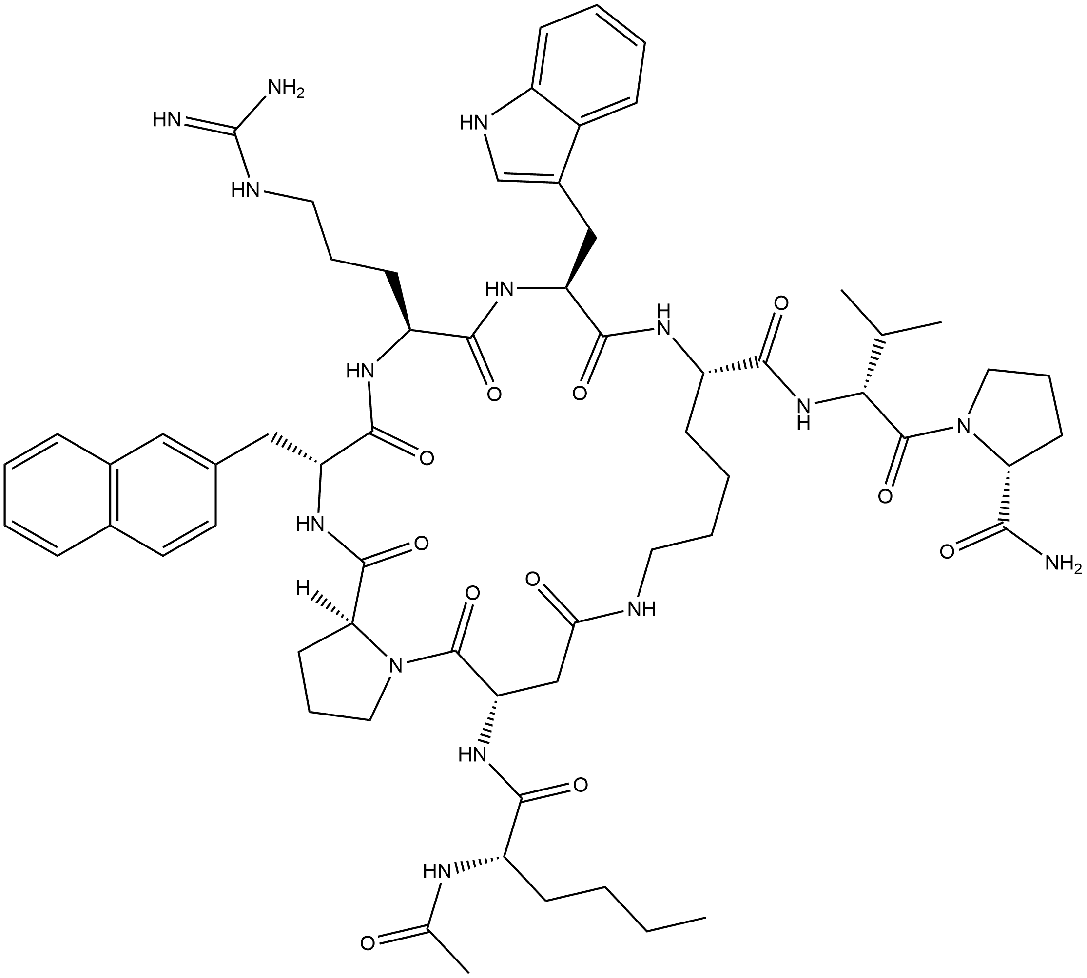 拮抗剂多肽TCMCB07 结构式