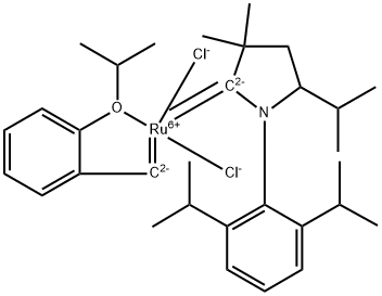 钌,[1-[2,6-双(1-甲基乙基)苯基]-3,3-二甲基-5-(1-甲基乙基)-2-吡咯烷亚基]二氯[[2-(1-甲基乙氧基-ΚO)苯基 ]亚甲基-ΚC]-, (SP-5-41)- 结构式