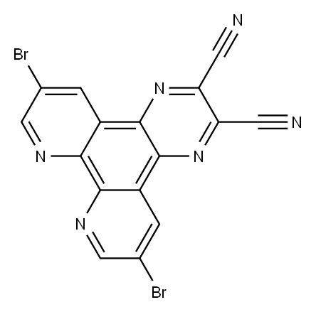 6,11-二溴吡嗪并[2,3-F][1,10]菲咯啉-2,3-二腈 结构式
