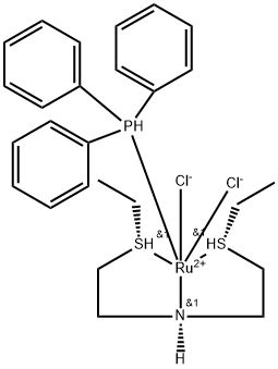 二氯三苯基膦[双(2-(乙硫基)乙基)胺]钌(II) 结构式