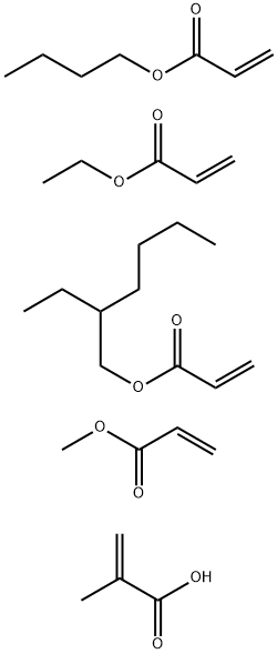 2-Propenoic acid, 2-methyl-, polymer with butyl 2-propenoate, 2-ethylhexyl 2-propenoate, ethyl 2-propenoate and methyl 2-propenoate 结构式