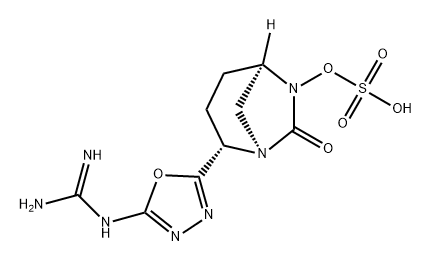 (1R,2S,5R)-2-[5-[(AMINOIMINOMETHYL)AMINO]-1, 3,4-OXADIAZOL-2-YL]-7-OXO-1,6-DIAZABICYCLO [3.2.1]OCT-6 结构式