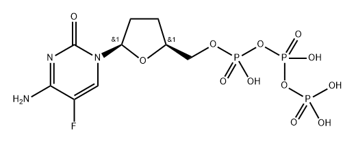 2',3'-dideoxy-5-fluorocytidine 5'-triphosphate 结构式