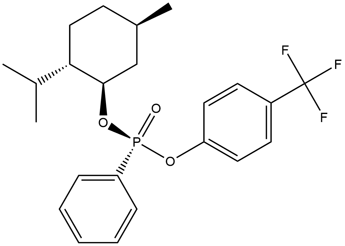(RP)-(-)-薄荷基-O-4-三氟甲基苯基苯基膦酸酯 结构式