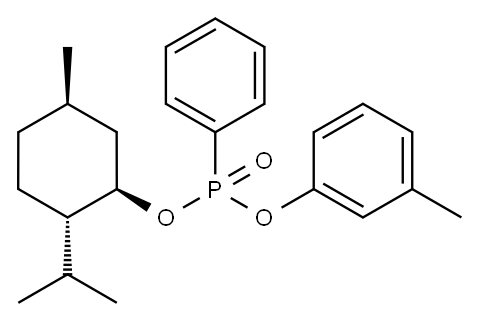 (RP)-(-)-薄荷基O-间-甲苯基苯基膦酸酯 结构式