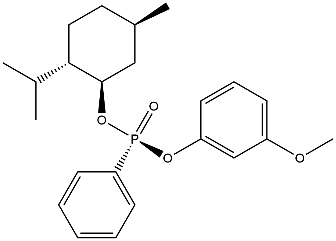 (RP)-(-)-薄荷基-O-3-甲氧苯基苯基膦酸酯 结构式