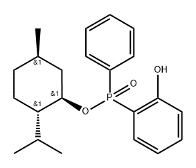(RP)-2-羟苯基-(-)-薄荷基苯基次膦酸酯 结构式