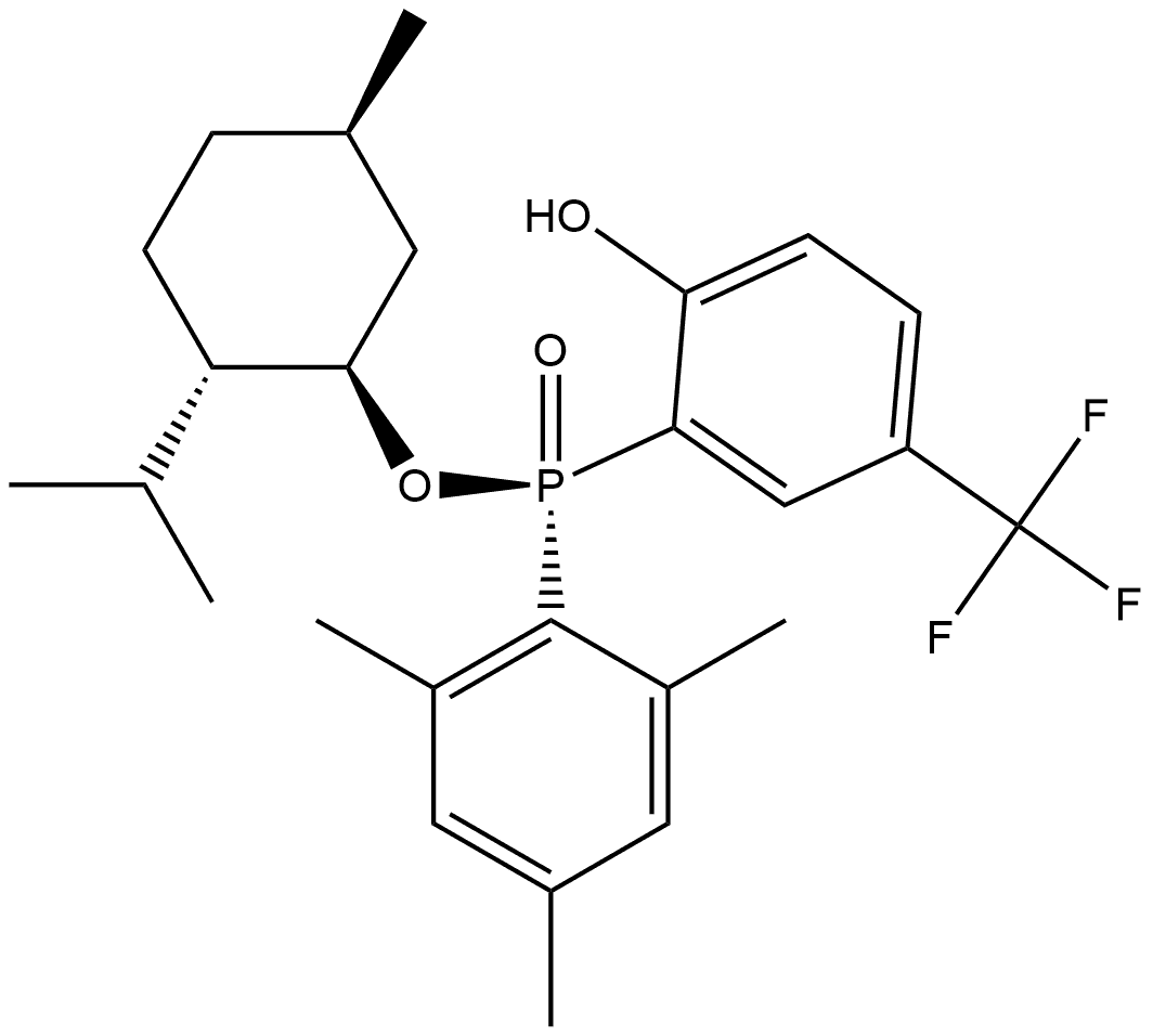 RP)-(-)-薄荷基-2-羟基-5-三氟甲基苯基次膦酸酯 结构式