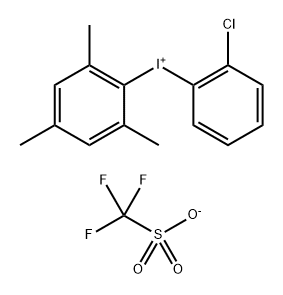 (2-氯苯基)(2,4,6-三甲基苯基)三氟甲磺酸碘98.00% 结构式