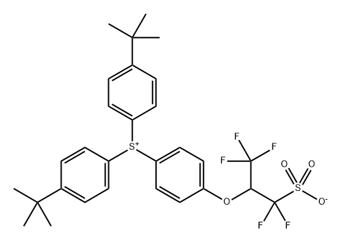 Sulfonium, [4-[1-(difluorosulfomethyl)-2,2,2-trifluoroethoxy]phenyl]bis[4-(1,1-dimethylethyl)phenyl]-, inner salt 结构式