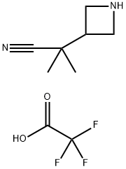2-(AZETIDIN-3-YL)-2-METHYLPROPANENITRILE TFA 结构式