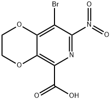 8-bromo-7-nitro-2,3-dihydro-[1,4]dioxino[2,3-c]pyridine-5-carboxylicacid 结构式