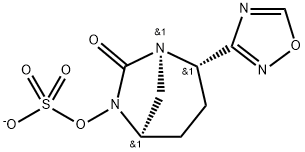 Sulfuric acid, mono[(1R,2S,5R)-2-(1,2,4-oxadiazol-3-yl)-7-oxo-1,6-diazabicyclo[3.2.1]oct-6-yl] ester, ion(1-) 结构式