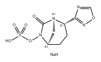sodium (2S,5R)-2-(1,2,4-oxadiazol-3-yl)-7-oxo-1,6-diazabicyclo[3.2.1]octan-6-yl sulfate 结构式